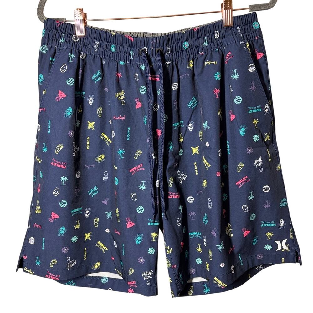 Hurley Mens "Have Fun" Volley Swim Trunks Drawstring Sz XXL Summer Pool